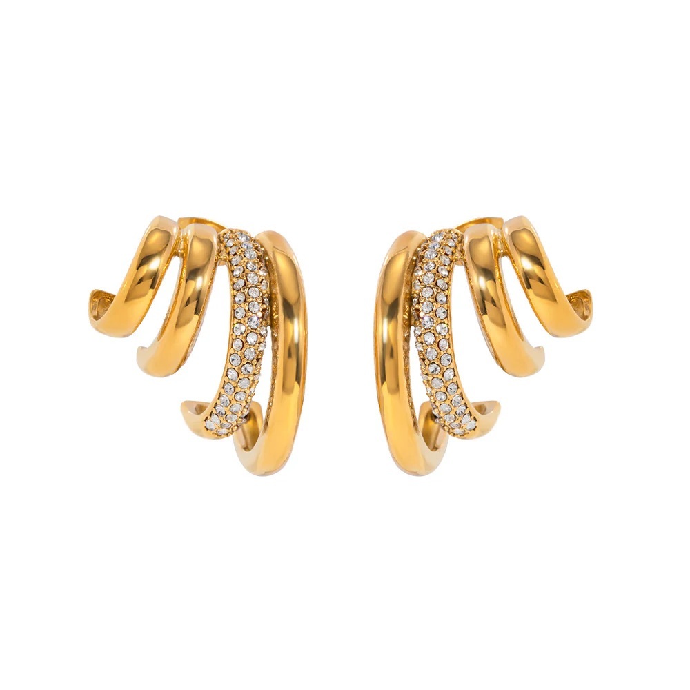 ✨Alana J– NEW 18K Gold Plated Triple Hoop Earrings –Stainless Steel, Waterproof✨